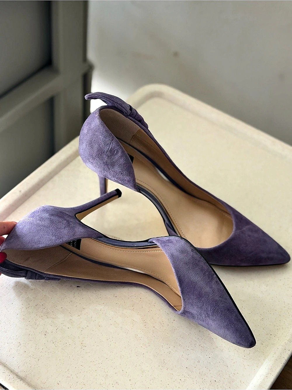 White House, Black Market Purple Pointed-Toe Heels Like New - Picture 2 of 3